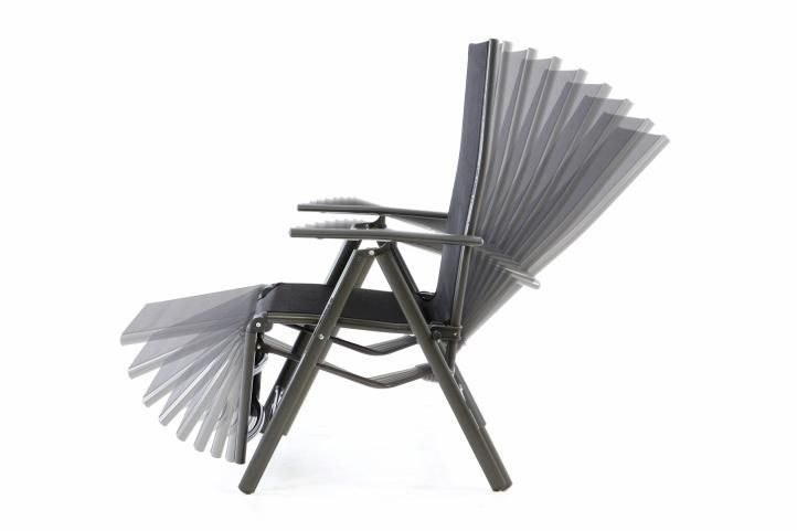 Ogrodowe aluminiowe krzesło składane z podnóżkiem RELAX - an